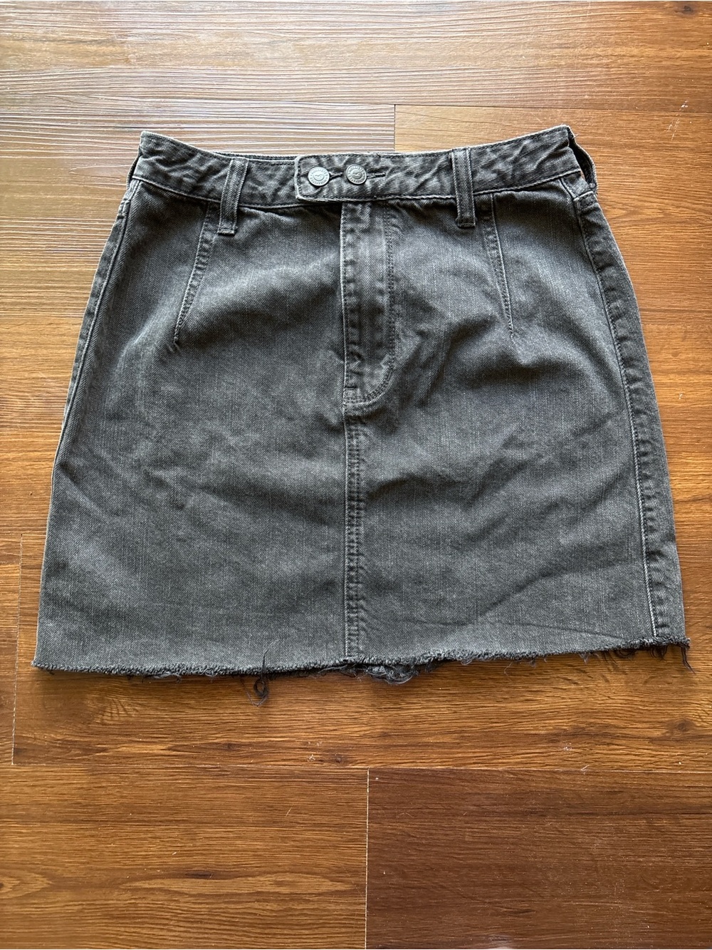 Hollister Washed Black Denim Mini Skirt